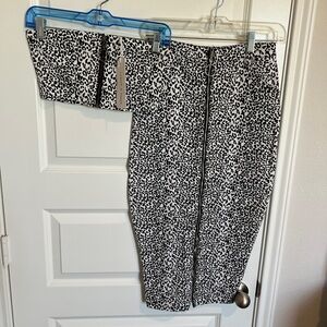 ASOS Liquor N Poker Leopard Print Women's tube top & skirt denim set